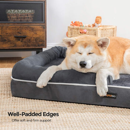 Dog Bed, Orthopedic Sofa, Memory Foam Mat, Removable Cover, 44 X 34 X 7.9 Inches, Dark Gray UPGW068G01